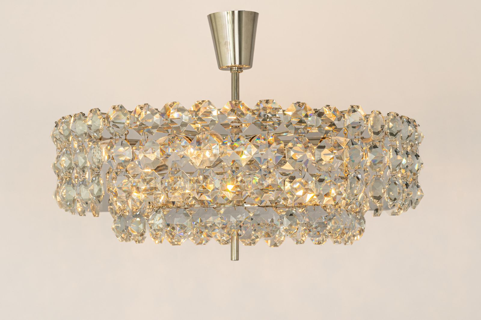photo furniture Bakalowits Chandelier, Chrome And Crystal Glass, Austria, 1960s