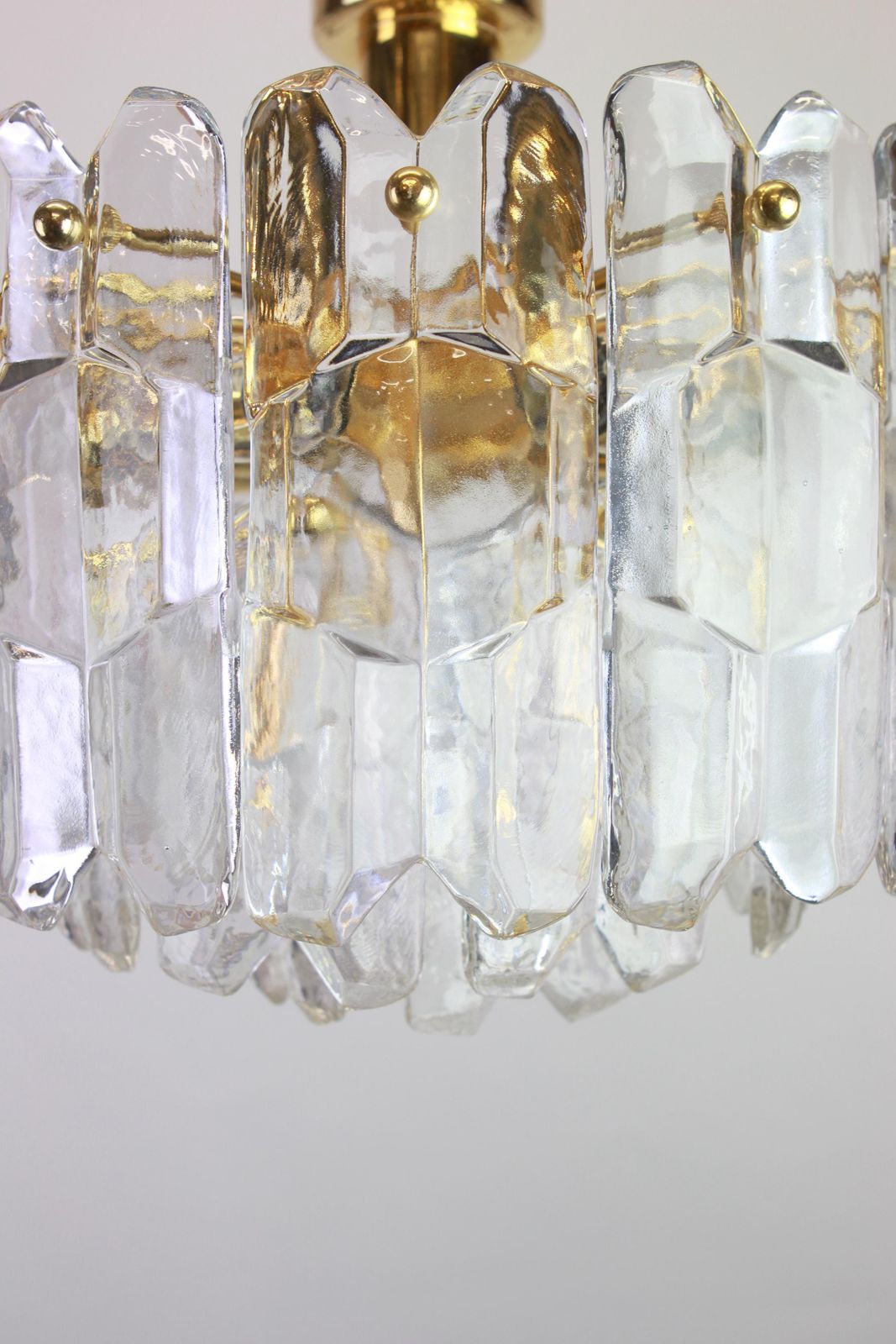 1 Of 3 Stunning Brass Murano Glass Light Fixture Palazzo, Kalmar, Austria, 1970s photo 1677.0
