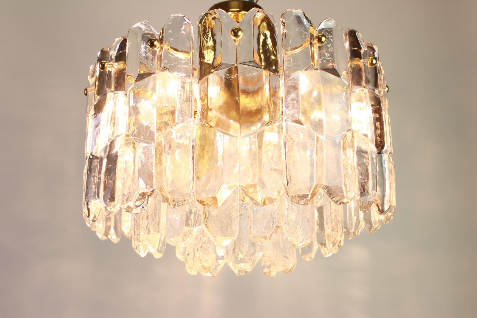 1 Of 3 Stunning Brass Murano Glass Light Fixture Palazzo, Kalmar, Austria, 1970s photo buy