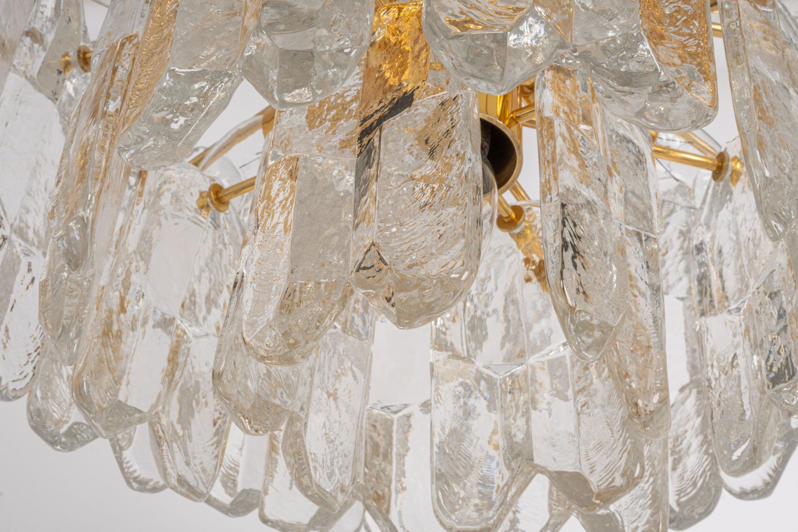 Stunning Gilt Brass, Crystal Glass Light Fixture Palazzo, Kalmar, Austria, 1970 photo Lighting
