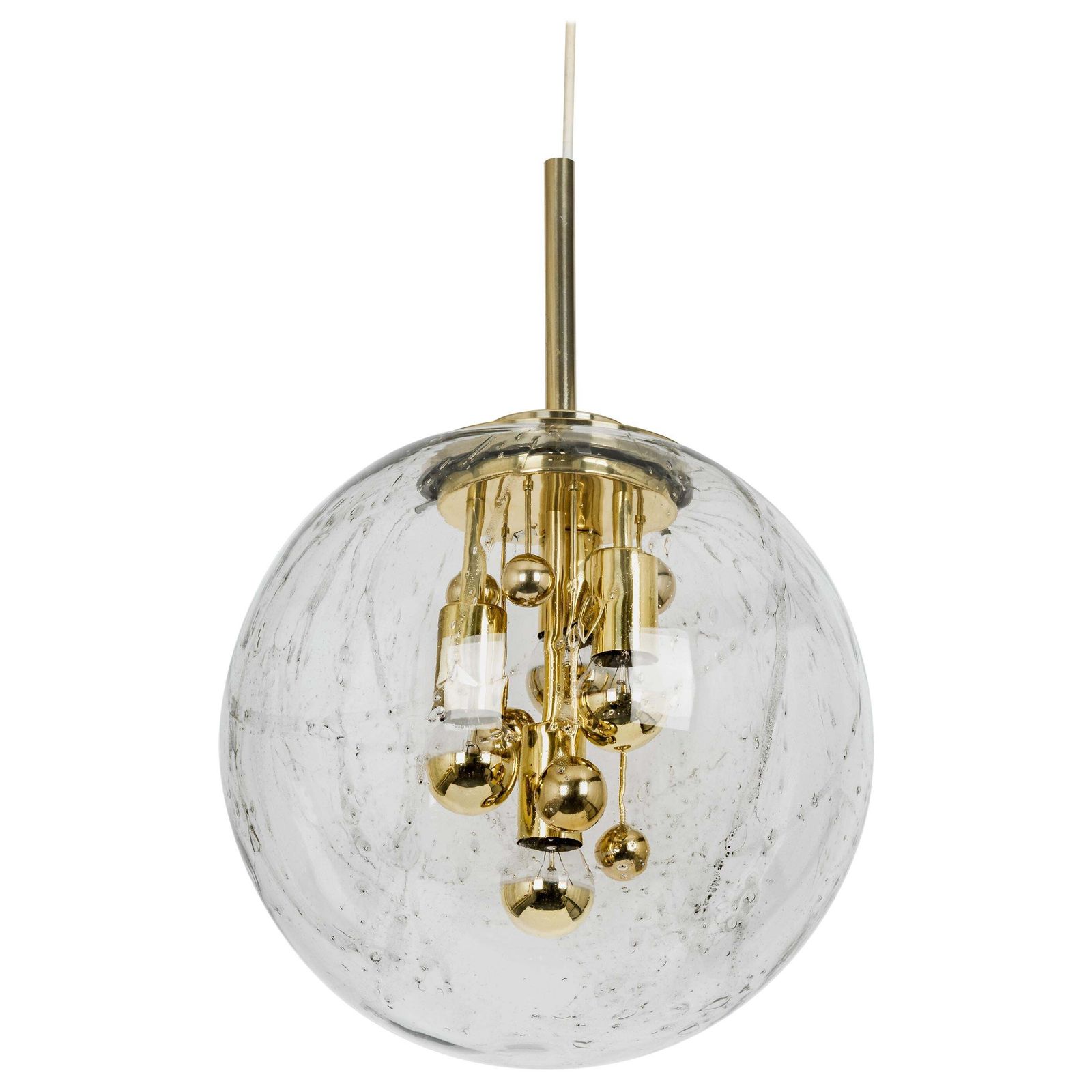 1 Of 3 Large Sputnik Big Ball Pendant By Doria, Germany, 1970s