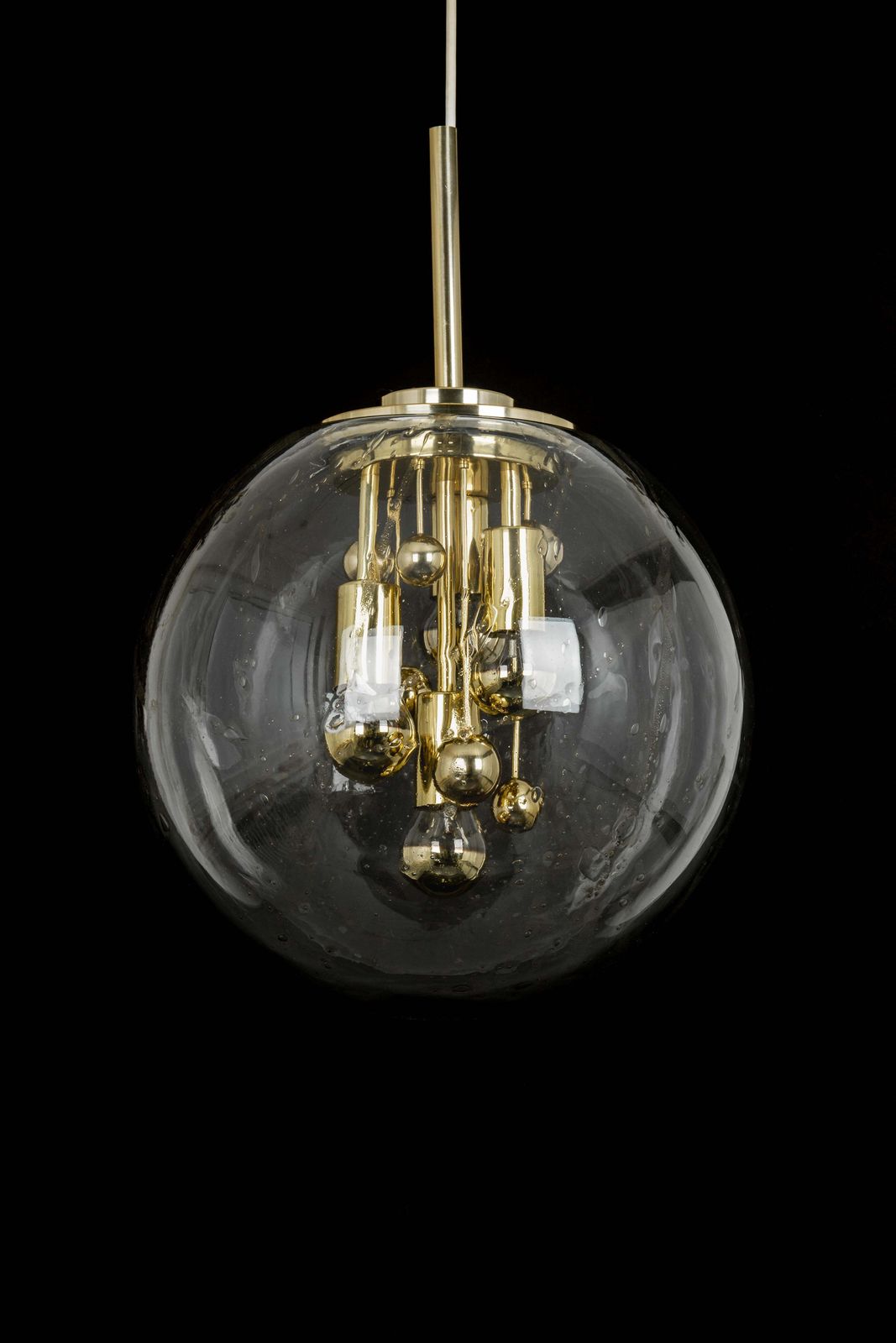 1 Of 3 Large Sputnik Big Ball Pendant By Doria, Germany, 1970s photo vintage