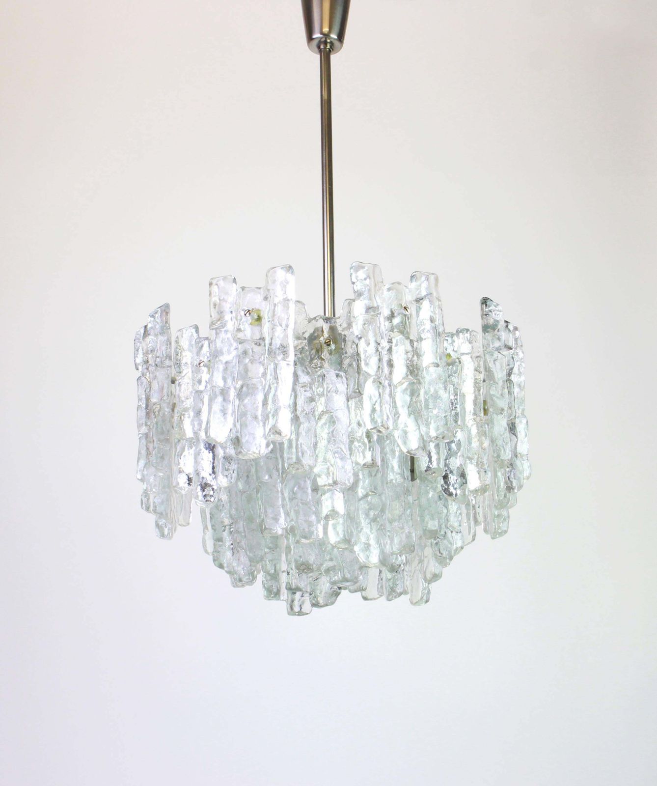 Large Murano Ice Glass Chandelier By Kalmar, Austria, 1960s photo vintage