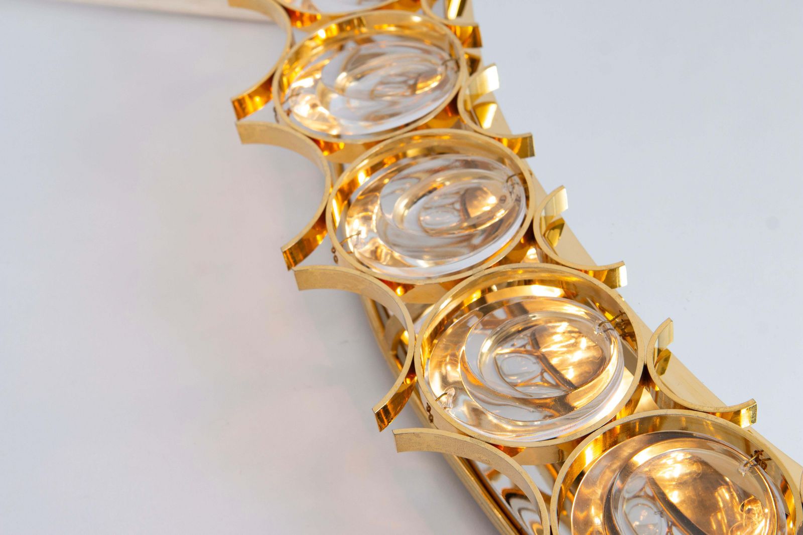 Spectacular Petite Backlit Mirror Gilded Brass, Crystal Glass By Palwa, Germany photo Home Decor