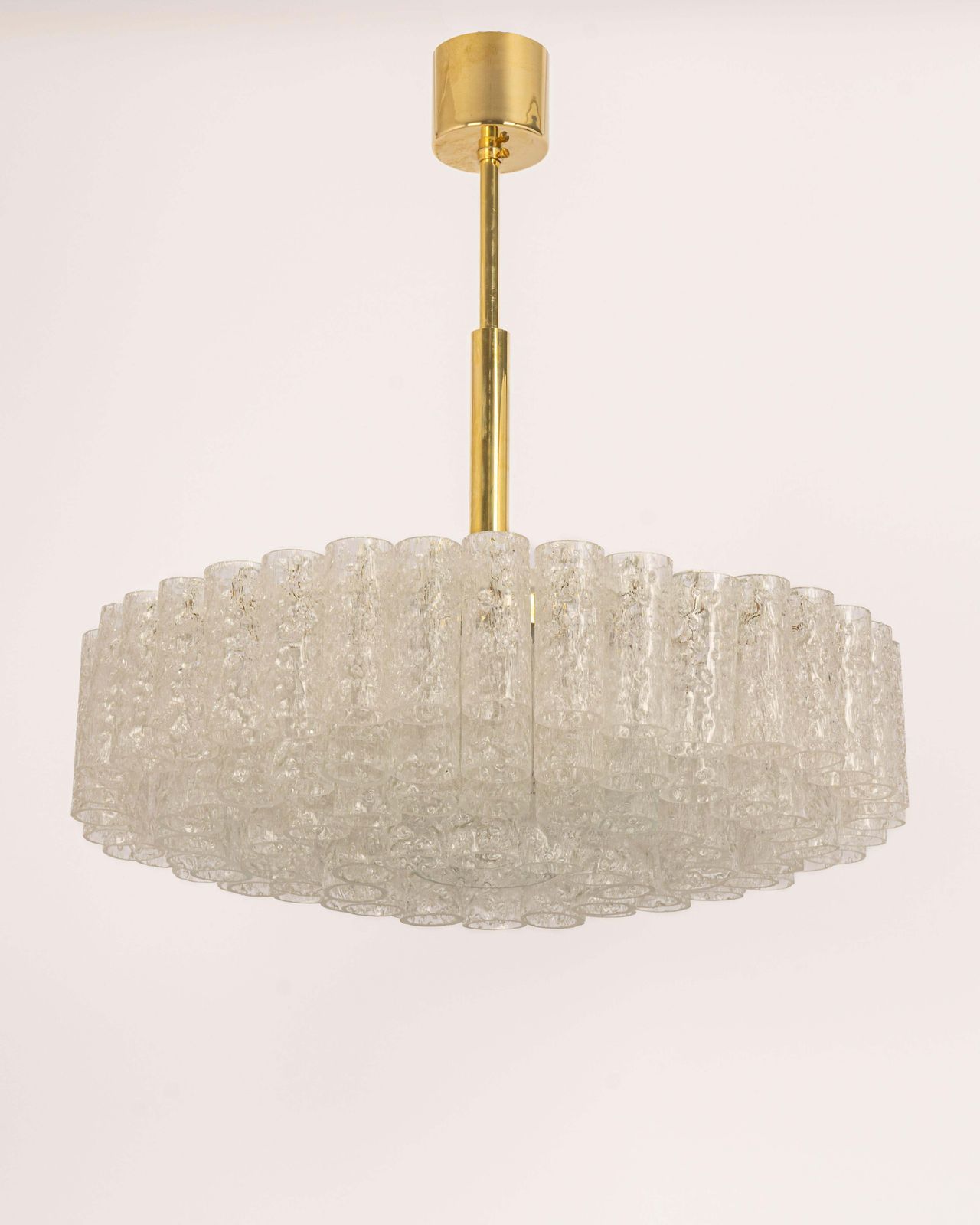 Large Doria Ice Glass Tubes Chandelier, Germany, 1960s photo for sale