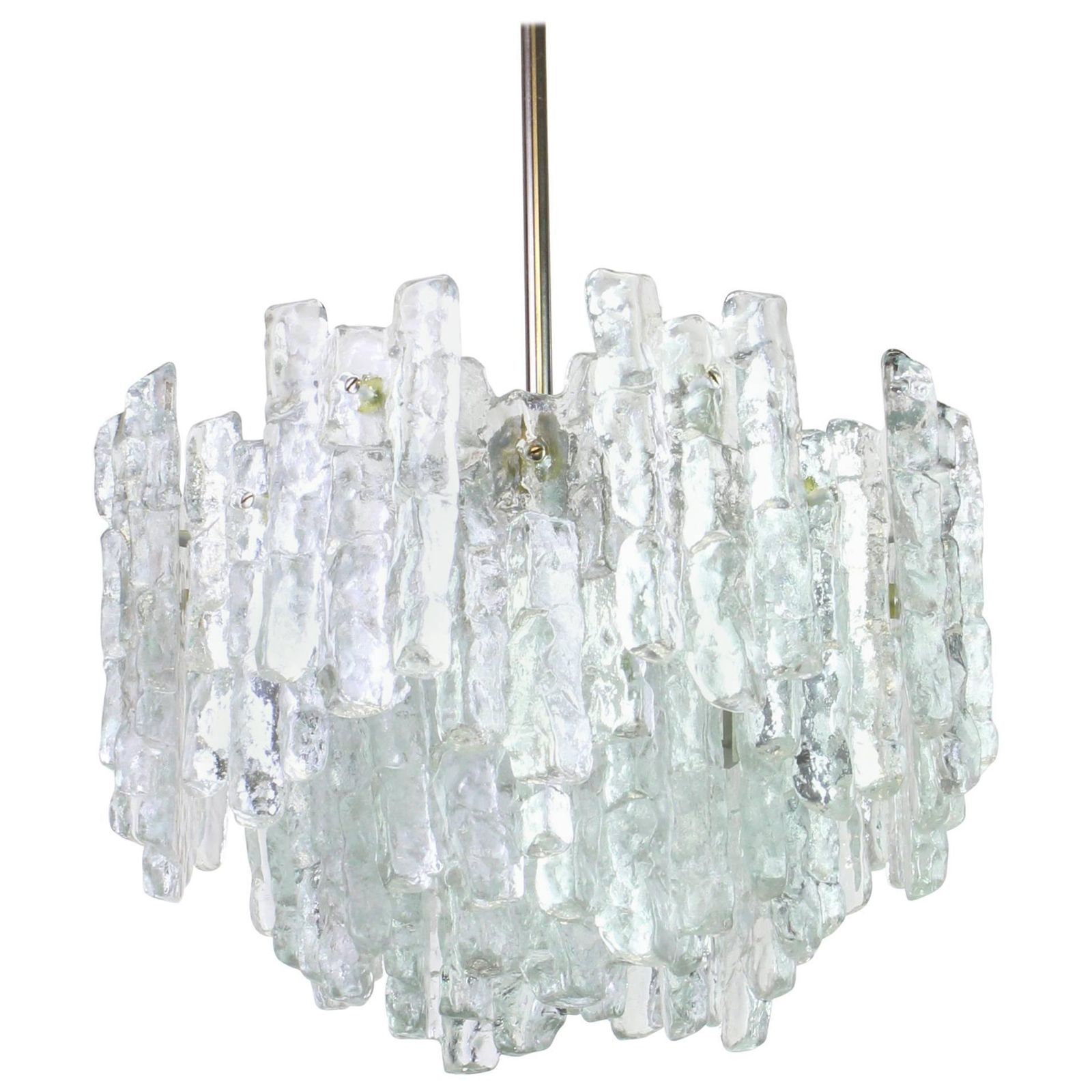 1 Of 4 Large Murano Ice Glass Chandelier By Kalmar, Austria, 1960s photo furniture