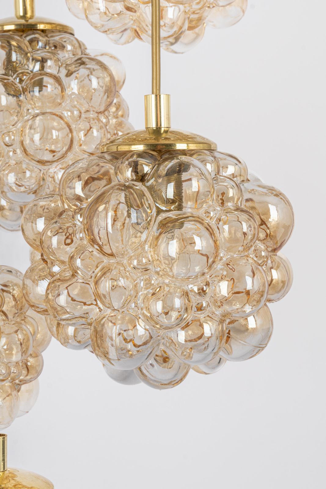 Large Cascading Chandelier Bubble Glass Limburg, Germany, 1970s photo for sale