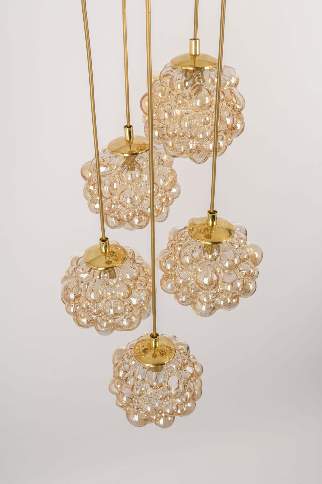 Large Cascading Chandelier Bubble Glass Limburg, Germany, 1970s photo Lighting