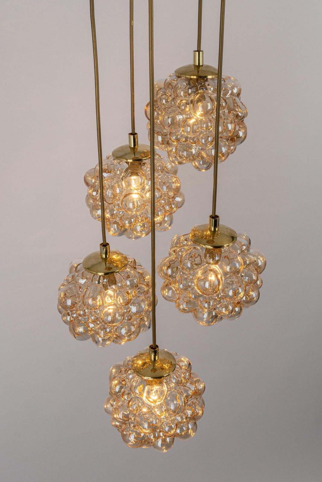 Large Cascading Chandelier Bubble Glass Limburg, Germany, 1970s photo vintage