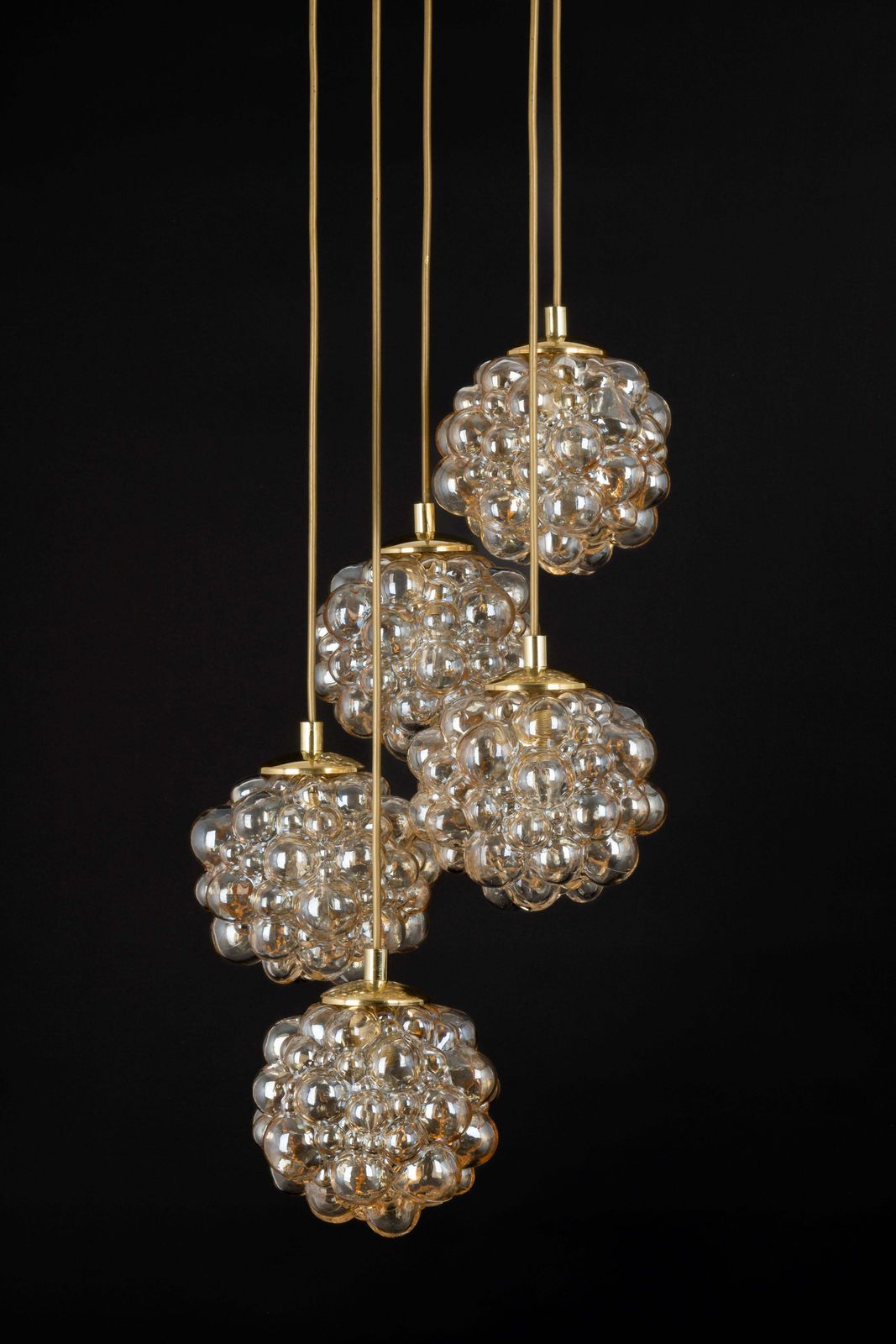 photo for sale Large Cascading Chandelier Bubble Glass Limburg, Germany, 1970s
