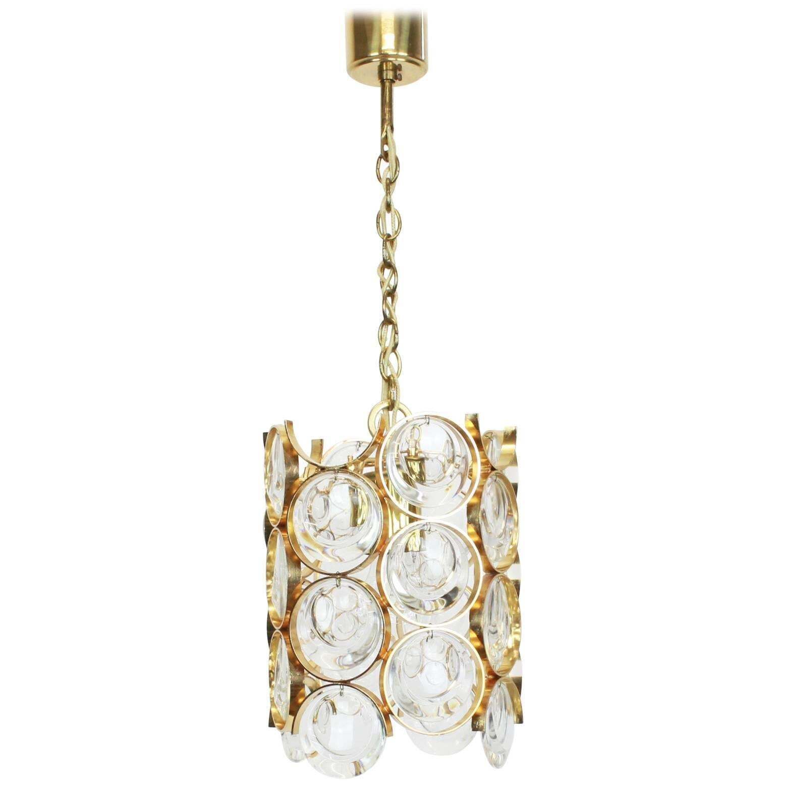 Pair Of Petite Gilded Brass Pendants, Sciolari Design For Palwa, Germany, 1970s photo furniture