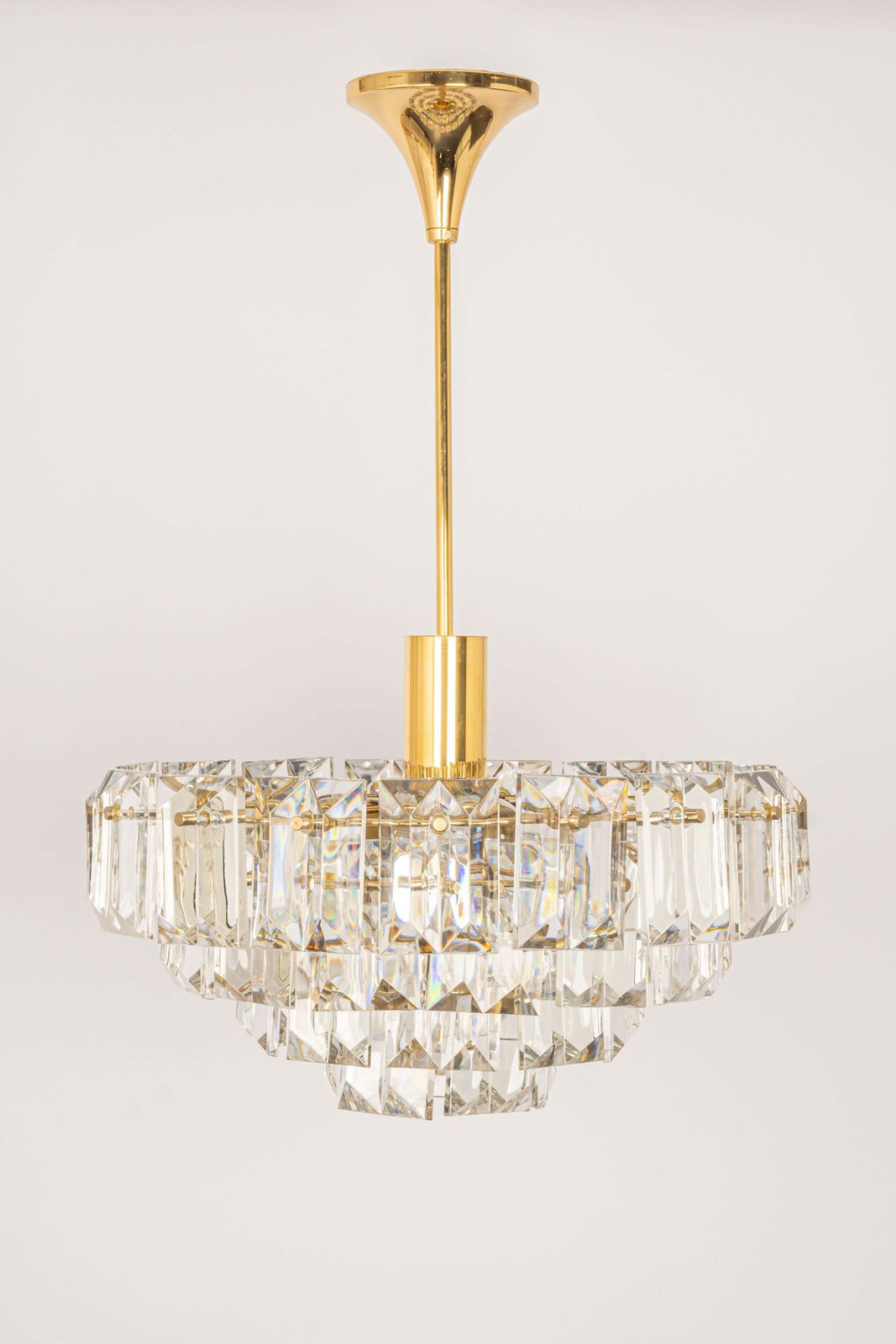 Stunning Chandelier, Brass And Crystal Glass By Kinkeldey, Germany, 1970s photo furniture