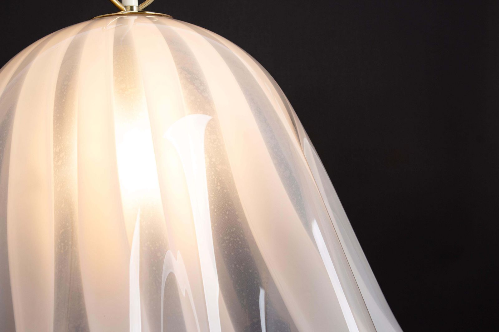 photo vinterior Large White Glass Pendant Light By Kalmar Fazzoletto, Austria, 1970s