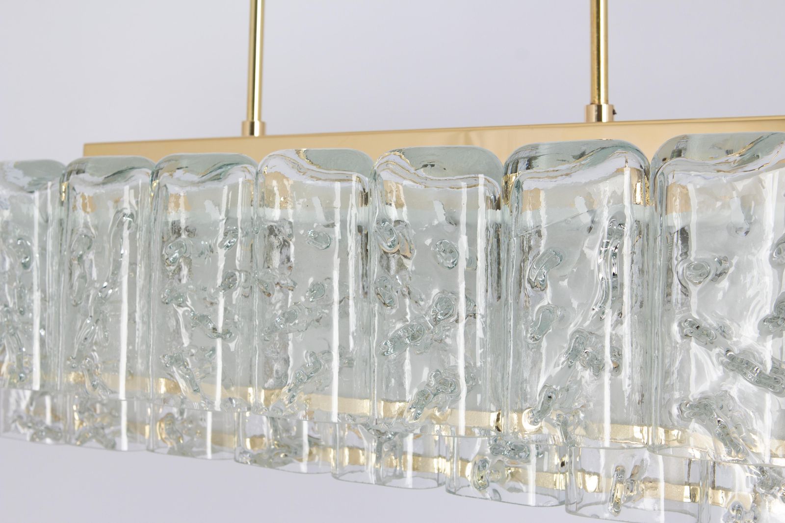 Large Doria Ice Glass Tubes Chandelier, Germany, 1960s photo buy