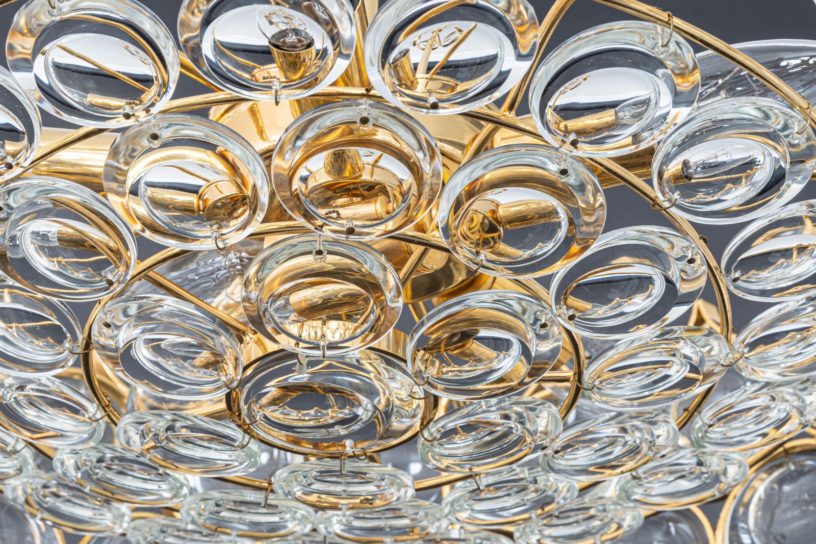 Brass And Crystal Chandelier, Sciolari Design By Palwa, Germany, 1970s photo vinterior