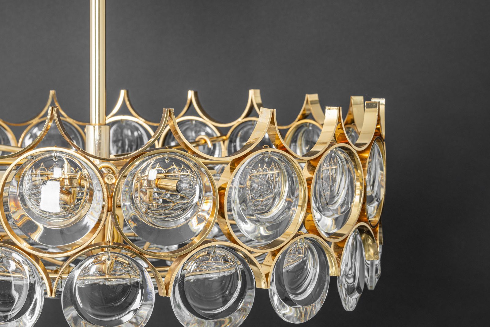 photo buy Brass And Crystal Chandelier, Sciolari Design By Palwa, Germany, 1970s