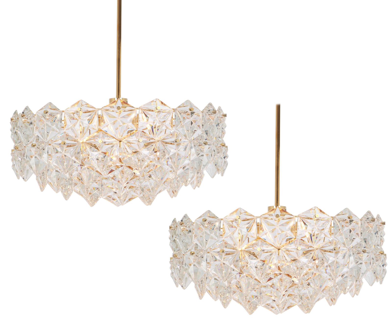 1 Of 2 Kinkeldey Chandelier Gilt Brass And Crystal Glass, Germany, 1970s photo furniture