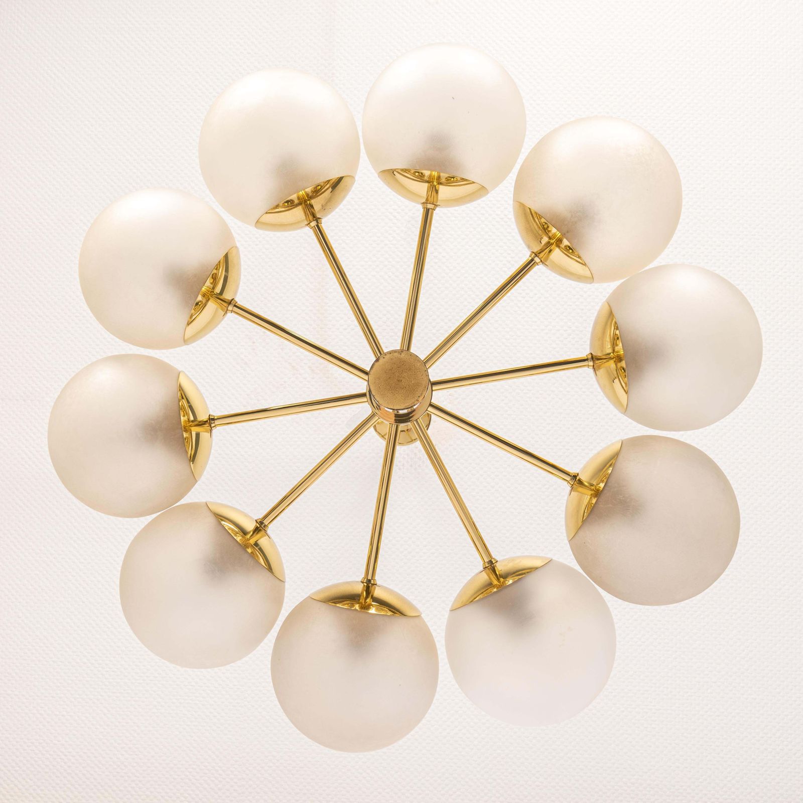 Large Stunning Kaiser Sputnik Glass Globes Chandelier, Germany, 1970s photo Lighting