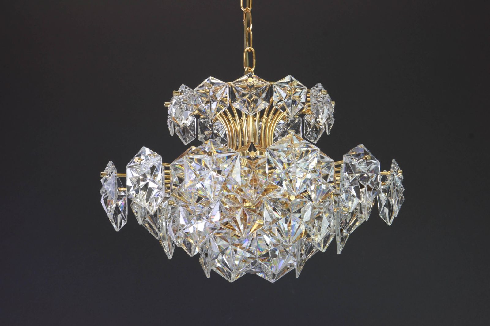 Gilt Brass And Crystal Glass Chandelier By Kinkeldey, Germany, 1970s photo furniture