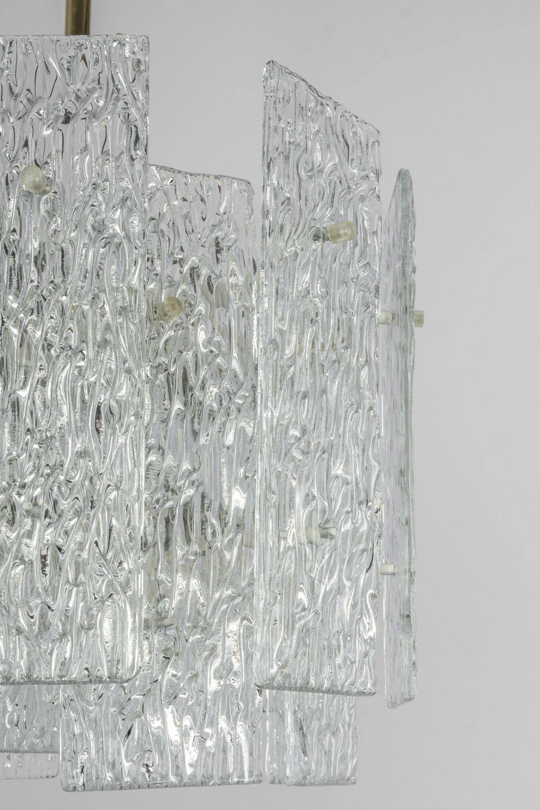 Large Murano Ice Glass Chandelier By Kalmar, Austria, 1960s photo furniture