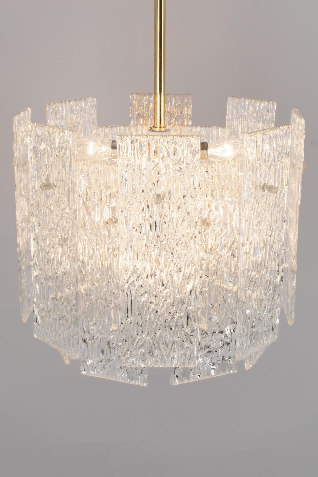 Large Murano Ice Glass Chandelier By Kalmar, Austria, 1960s photo vinterior