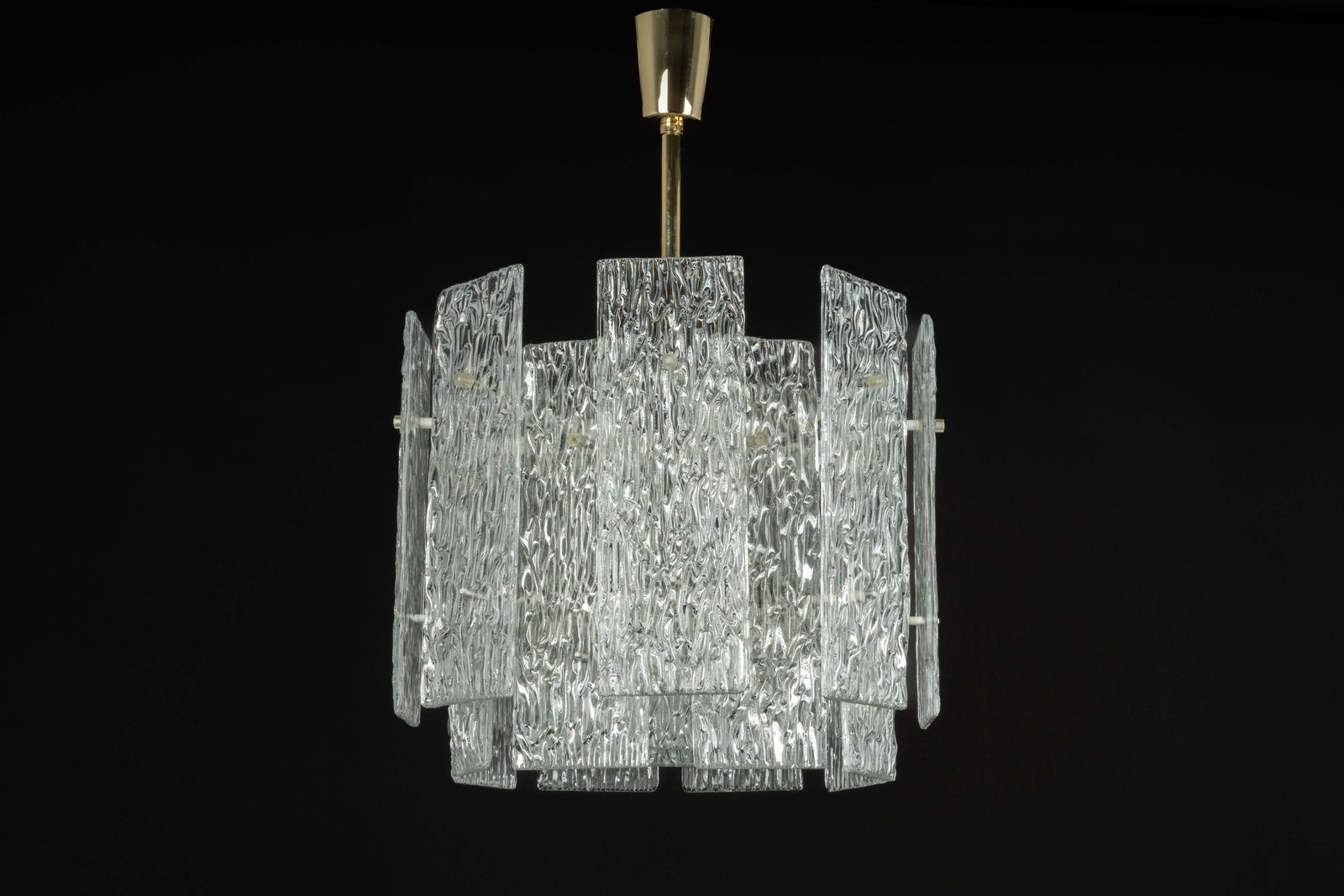 Large Murano Ice Glass Chandelier By Kalmar, Austria, 1960s photo vintage