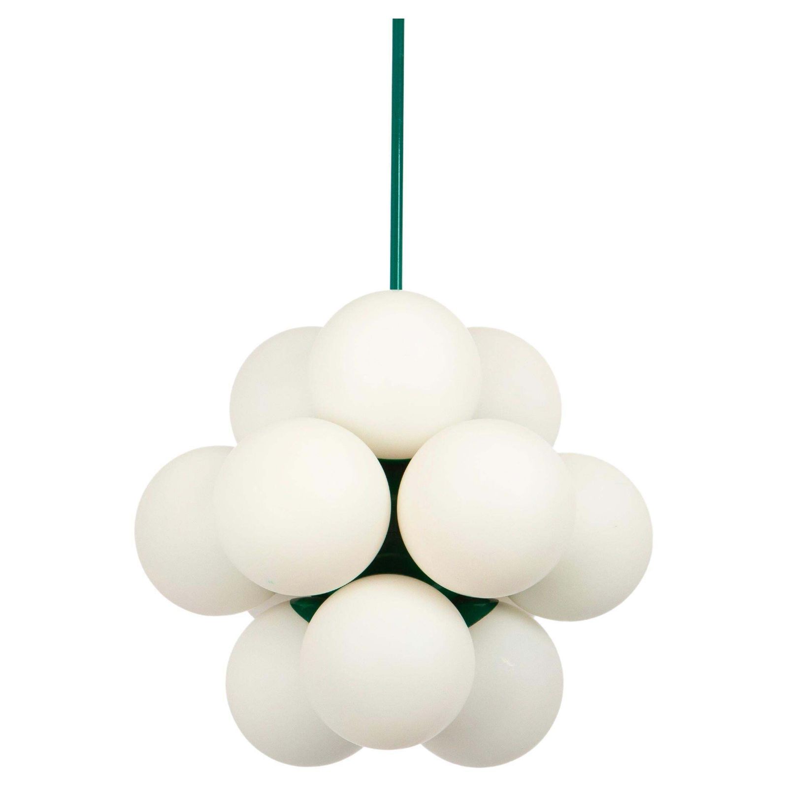 1 Of 2 Sputnik Green Pendant Light, Opal Glass, Germany, 1970s photo furniture