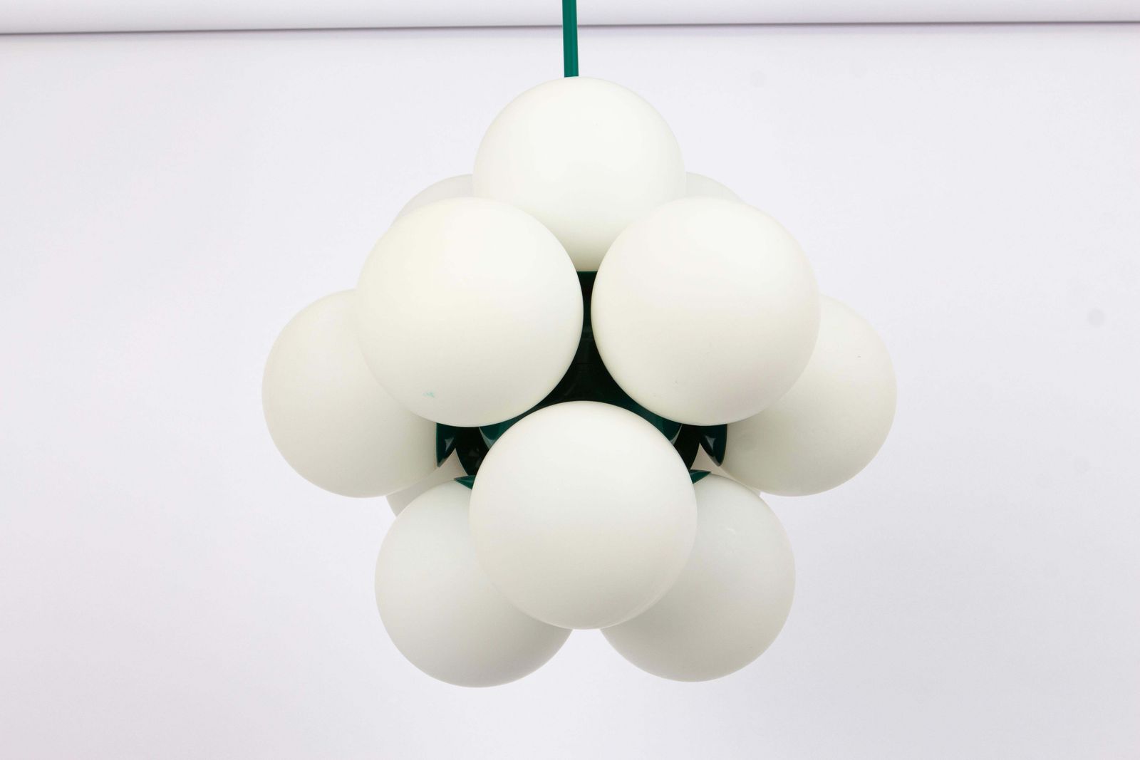 1 Of 2 Sputnik Green Pendant Light, Opal Glass, Germany, 1970s photo 2020.0