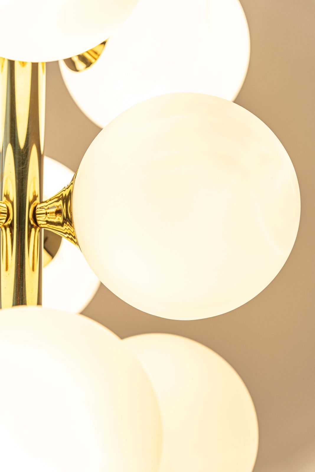 Large Stunning Kaiser Sputnik Glass Globes Chandelier, Germany, 1970s photo 2149.0