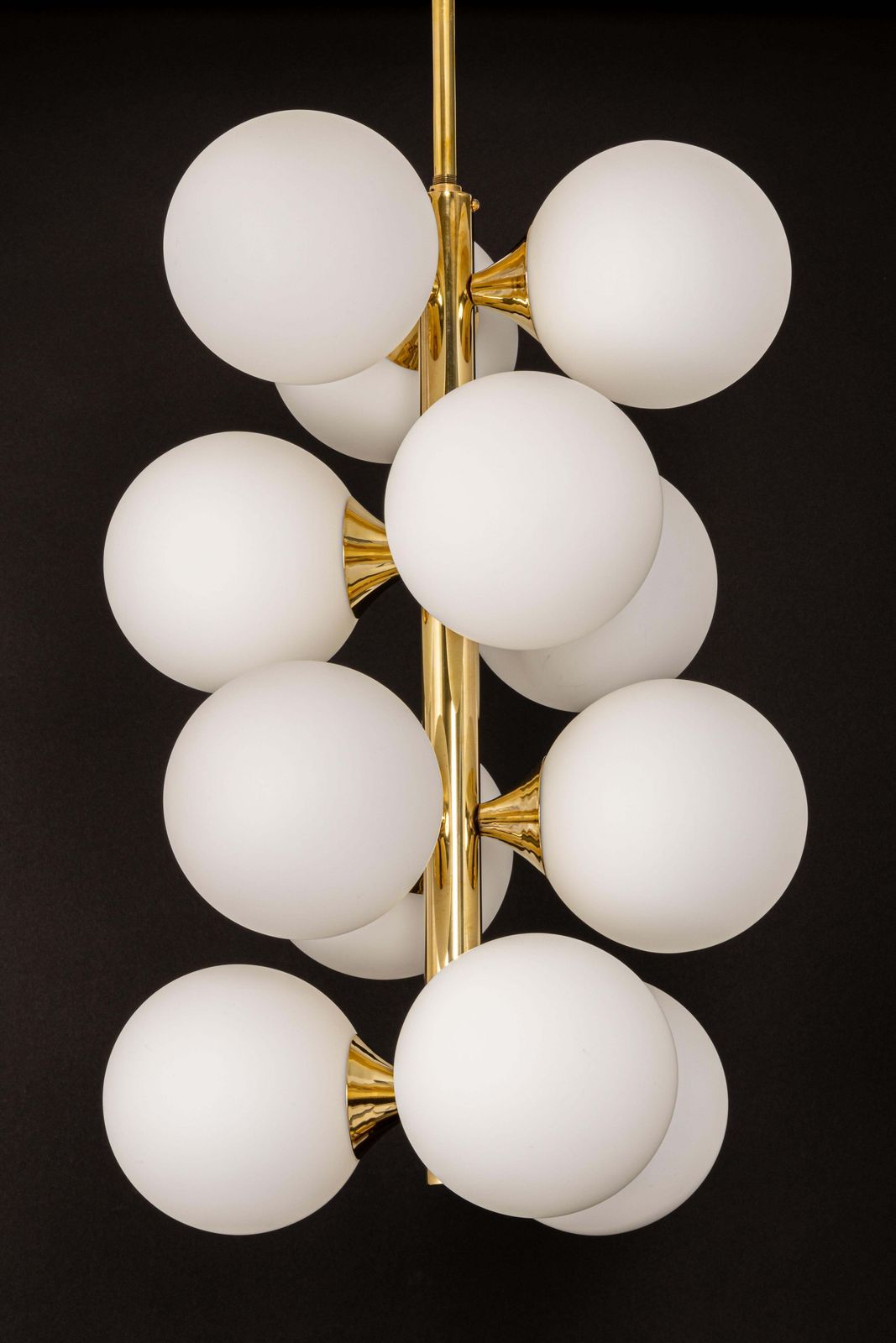 Large Stunning Kaiser Sputnik Glass Globes Chandelier, Germany, 1970s photo buy