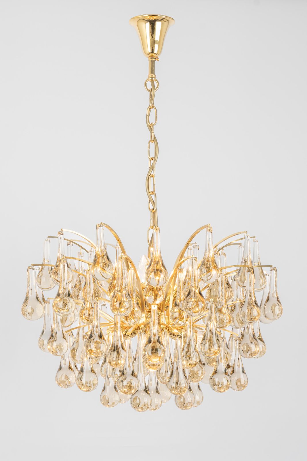 Large Murano Glass Tear Drop Chandelier, Christoph Palme, Germany, 1970s photo furniture