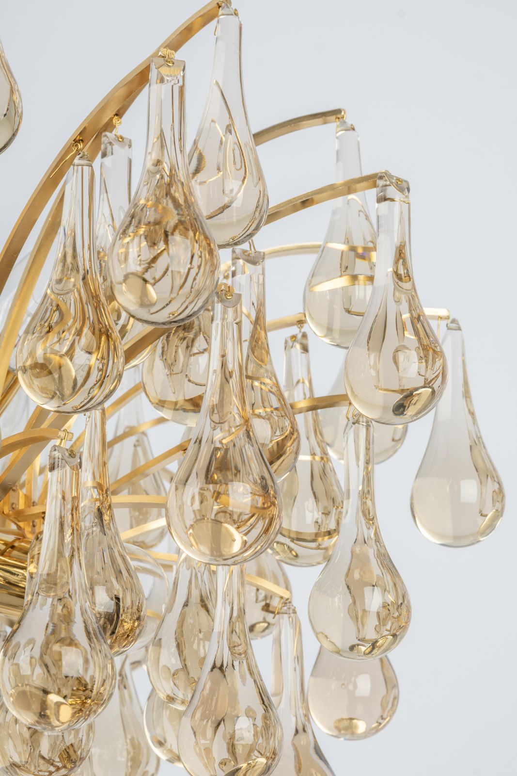 Large Murano Glass Tear Drop Chandelier, Christoph Palme, Germany, 1970s photo Lighting