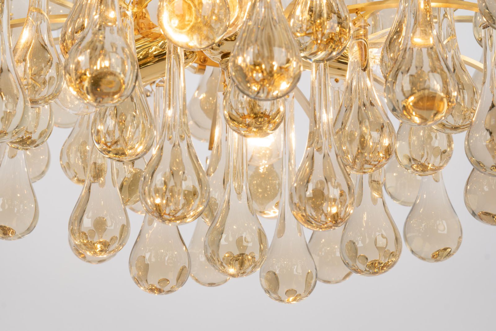 Large Murano Glass Tear Drop Chandelier, Christoph Palme, Germany, 1970s photo buy