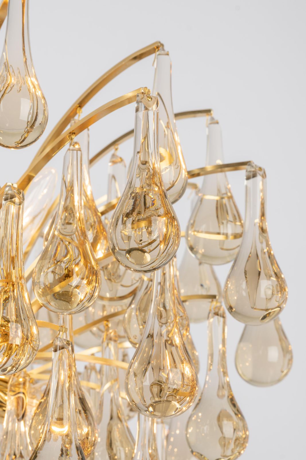 Large Murano Glass Tear Drop Chandelier, Christoph Palme, Germany, 1970s photo vintage