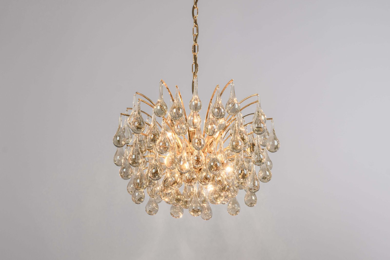 Large Murano Glass Tear Drop Chandelier, Christoph Palme, Germany, 1970s photo vintage