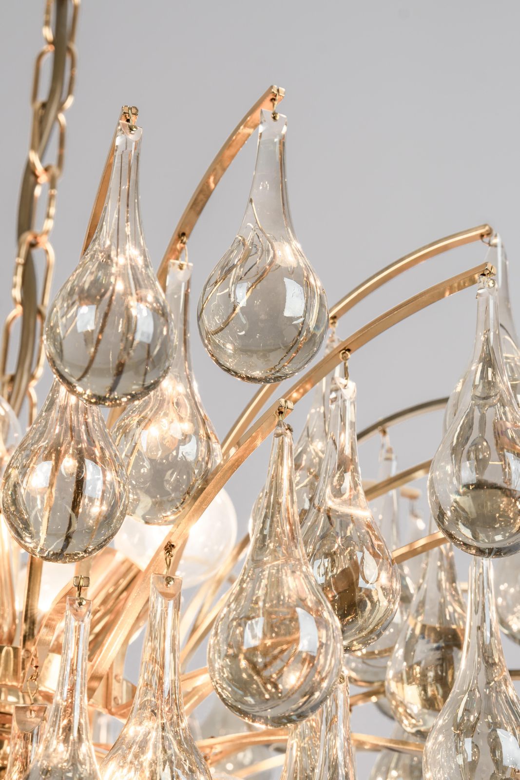 photo furniture Large Murano Glass Tear Drop Chandelier, Christoph Palme, Germany, 1970s