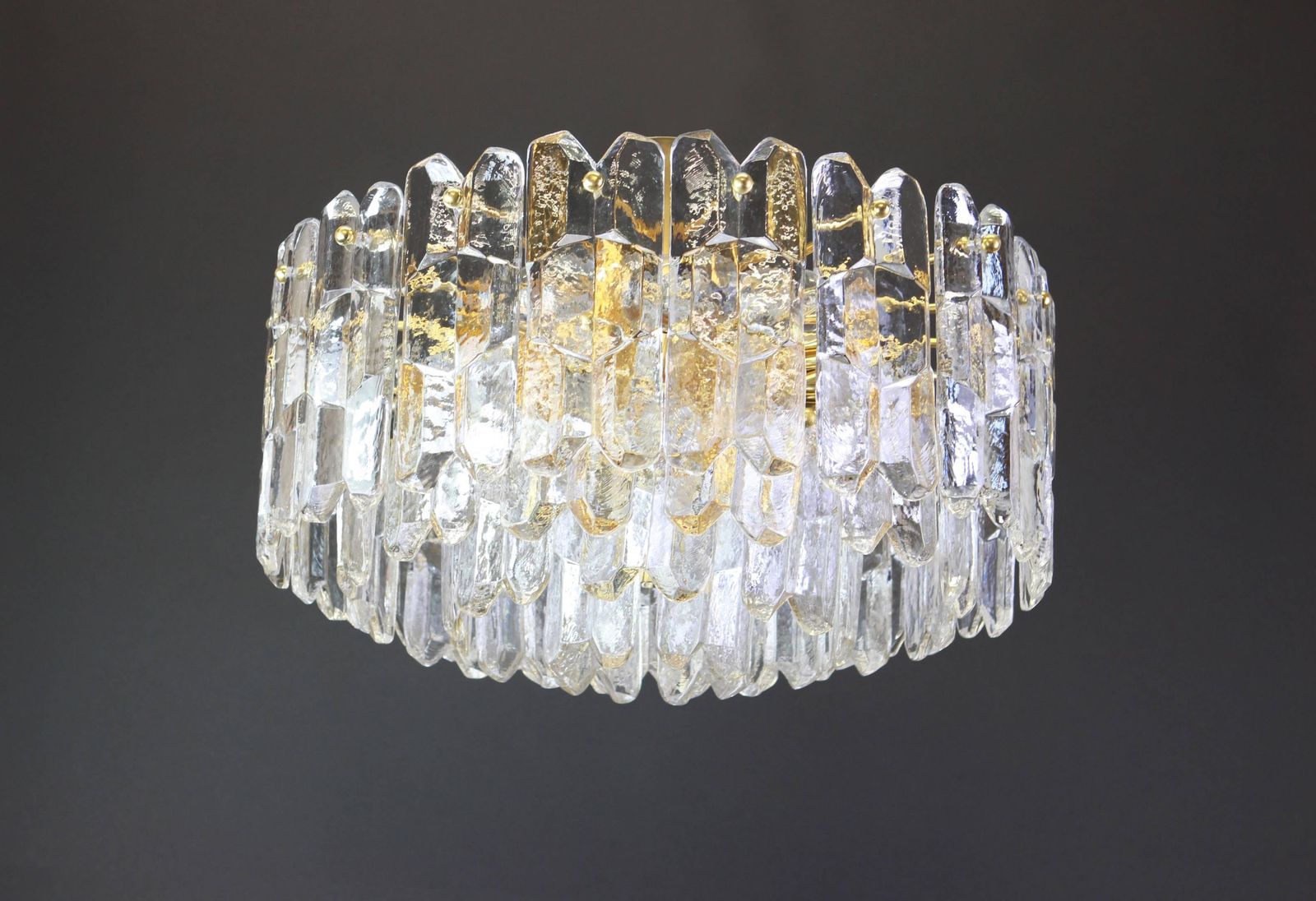Stunning Gilt Brass, Murano Glass Light Fixture Palazzo, Kalmar, Austria, 1970 photo Lighting