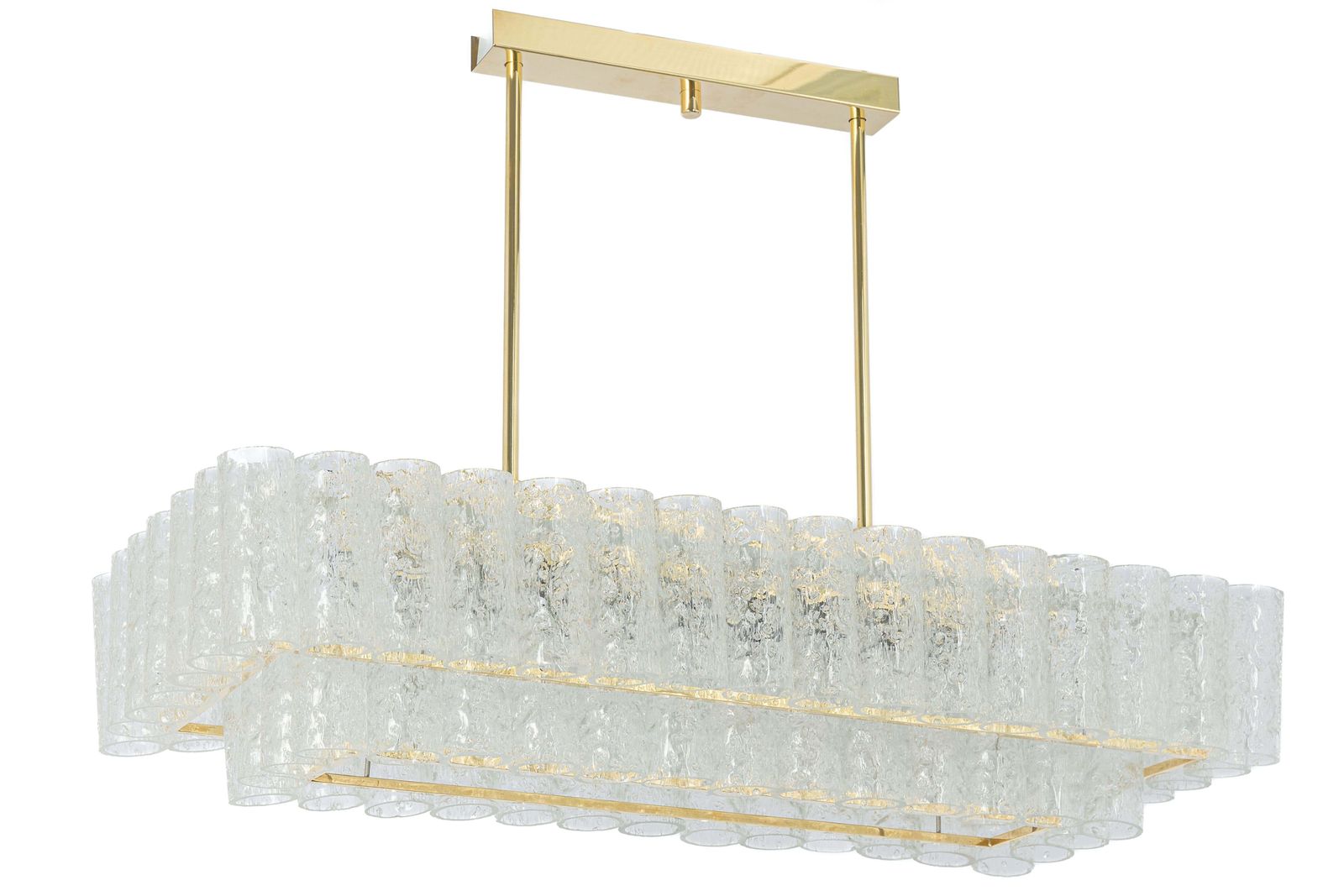 Large Doria Ice Glass Tubes Chandelier, Germany, 1960s photo furniture