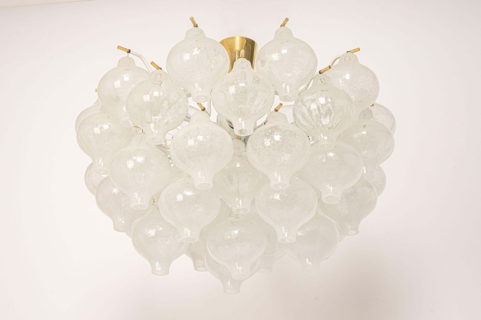 1 Of 6 Large Tulipan Glass Flush Mount / Chandelier By Kalmar, Austria, 1960s photo vintage