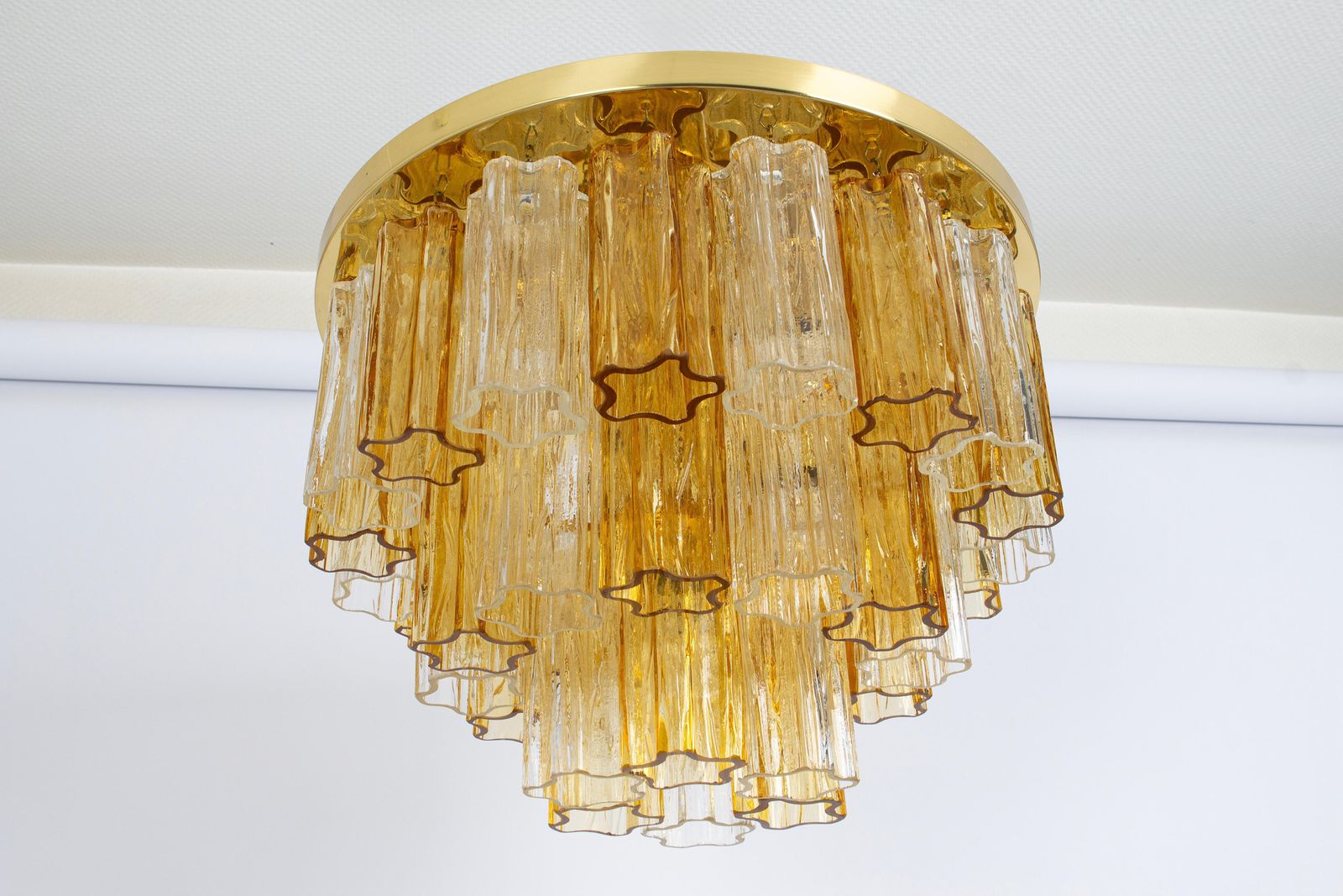 1 Of 3 Tronchi Murano Glass Flush Mount Light Kalmar, Austria, 1960s photo vintage