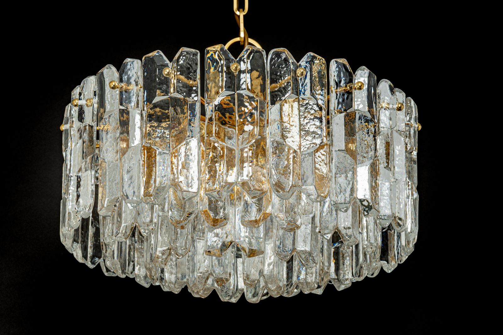 photo buy 1 Of 3 Gilt Brass, Murano Glass Chandelier Palazzo, Kalmar, Austria, 1970s