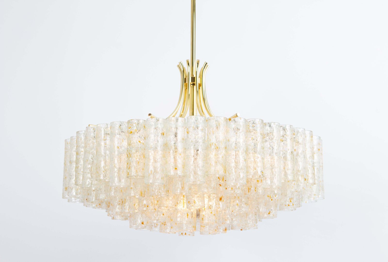 Stunning Large Doria Ice Glass Tubes Chandelier, Germany, 1960s photo furniture