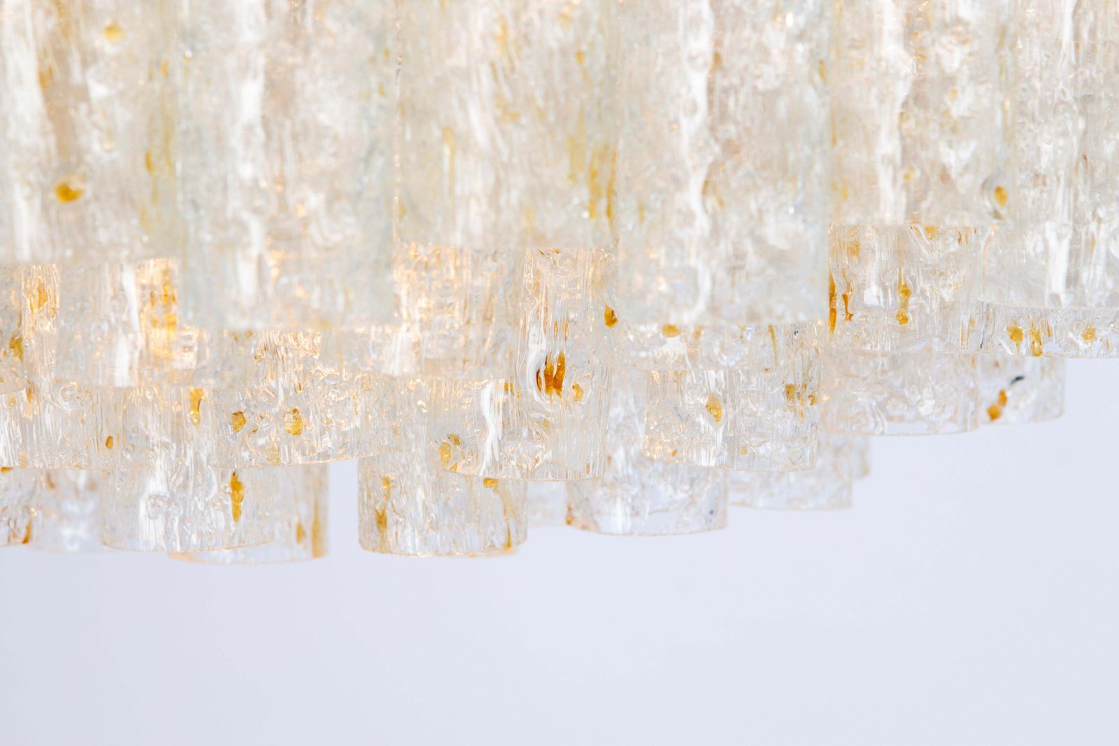 Stunning Large Doria Ice Glass Tubes Chandelier, Germany, 1960s photo 2751.0