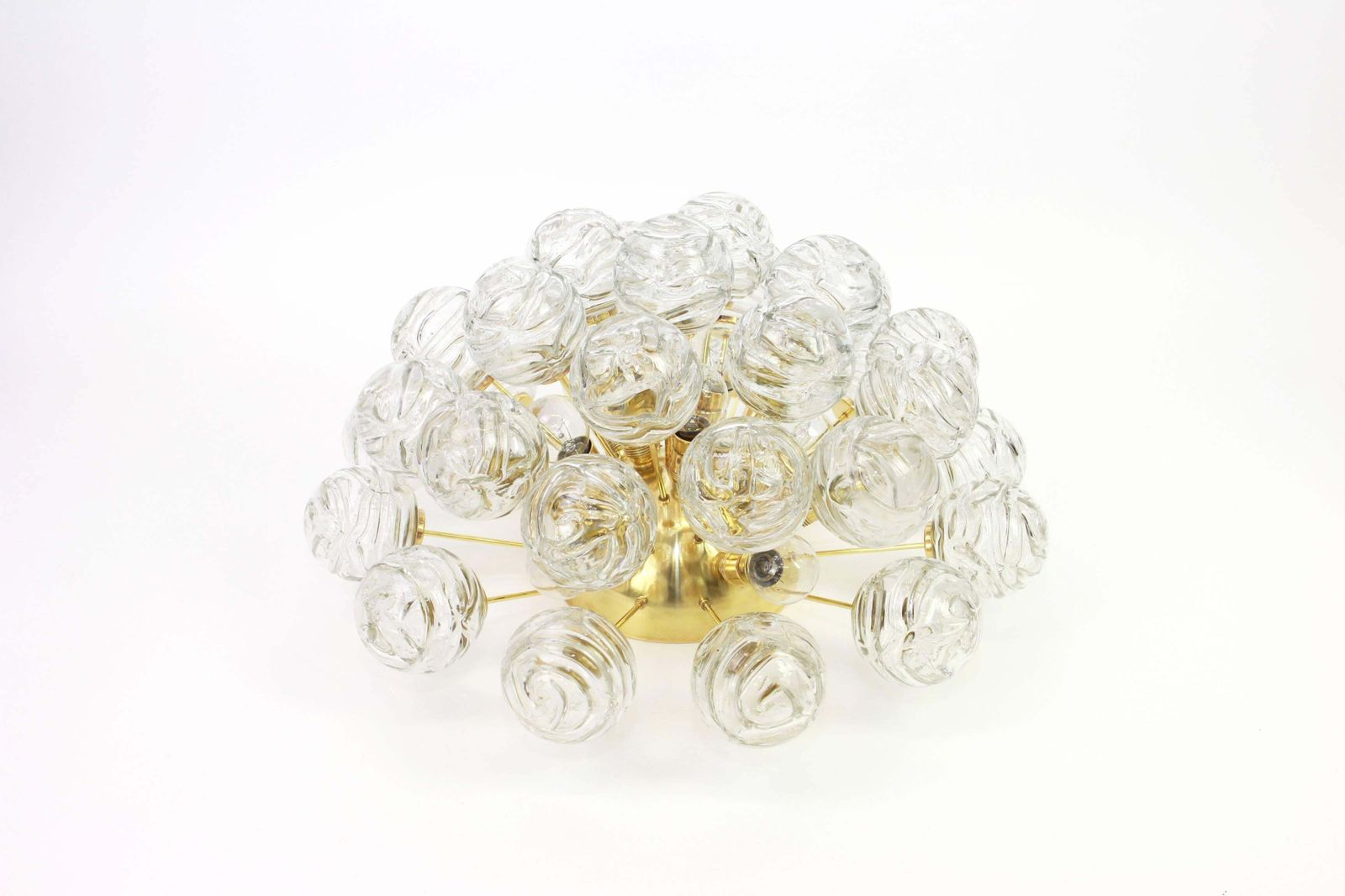 1 Of 2 Spectacular Sputnik Flush Mount Glass Snow Balls By Doria, Germany, 1970s photo vinterior