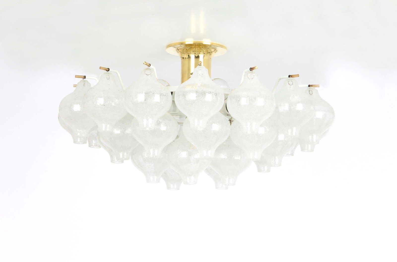 Lighting 1 Of 2 Large Tulipan Glass Flushmount By Kalmar, Austria, 1960s photo