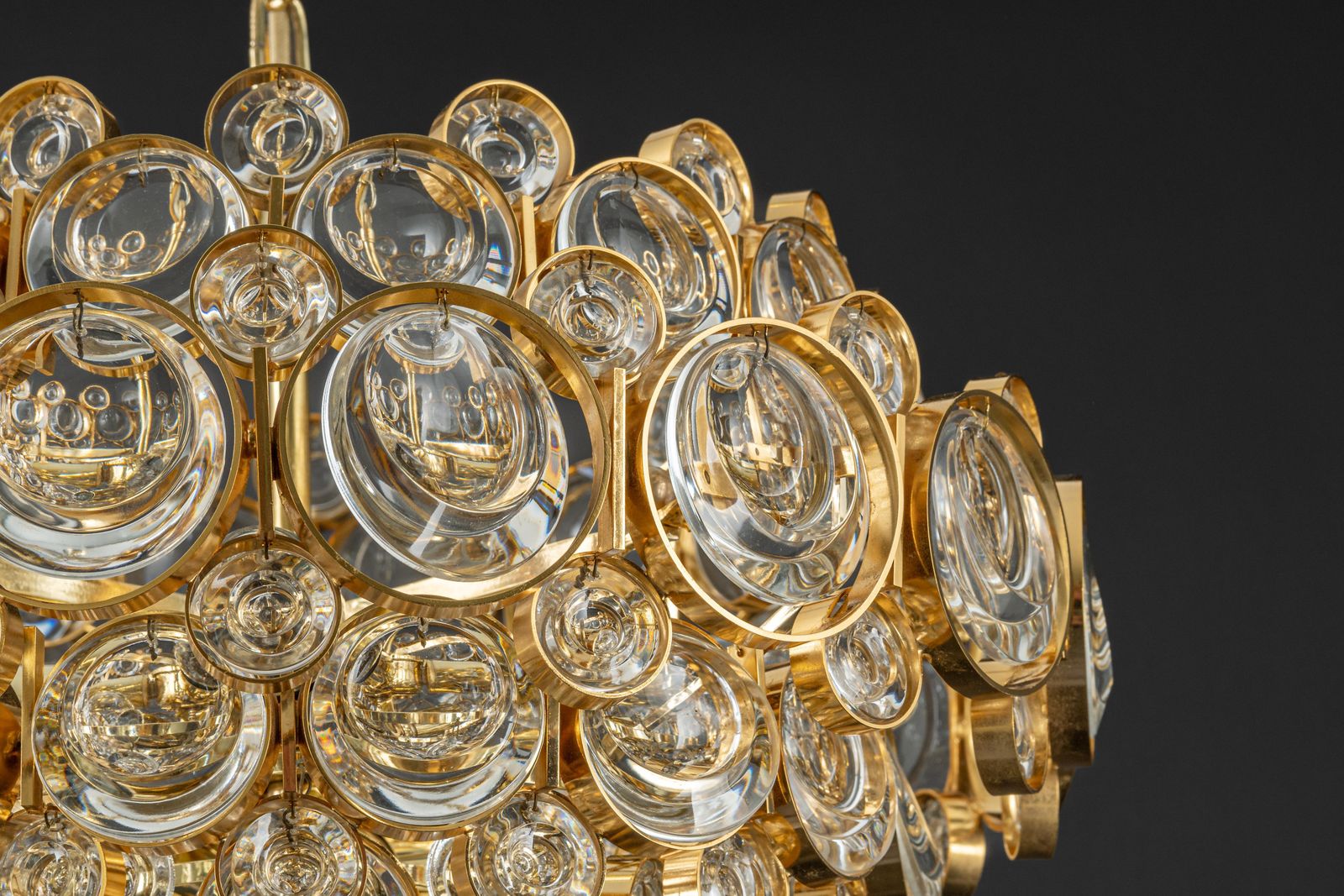 3009.0 Stunning Gilt Brass Chandelier, Sciolari Design Style By Palwa, Germany, 1970s photo