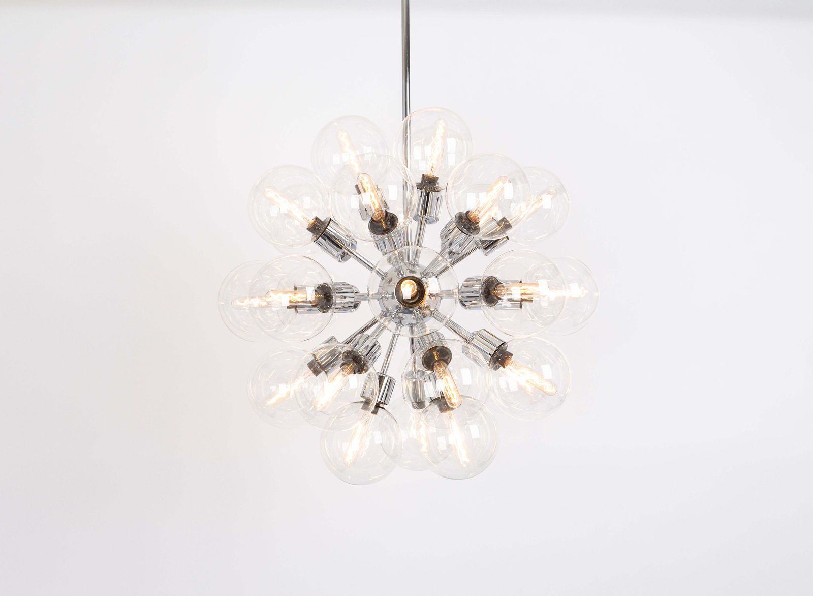 1 Of 2 Sputnik Chrome Pendant Light Design Motoko Ishii By Staff, Germany, 1970s photo buy