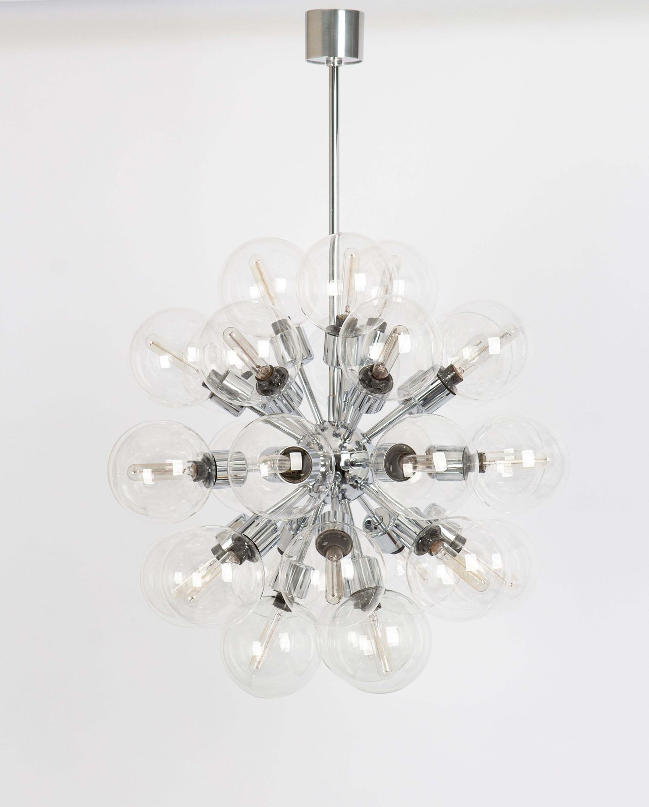 3095.0 1 Of 2 Sputnik Chrome Pendant Light Design Motoko Ishii By Staff, Germany, 1970s photo