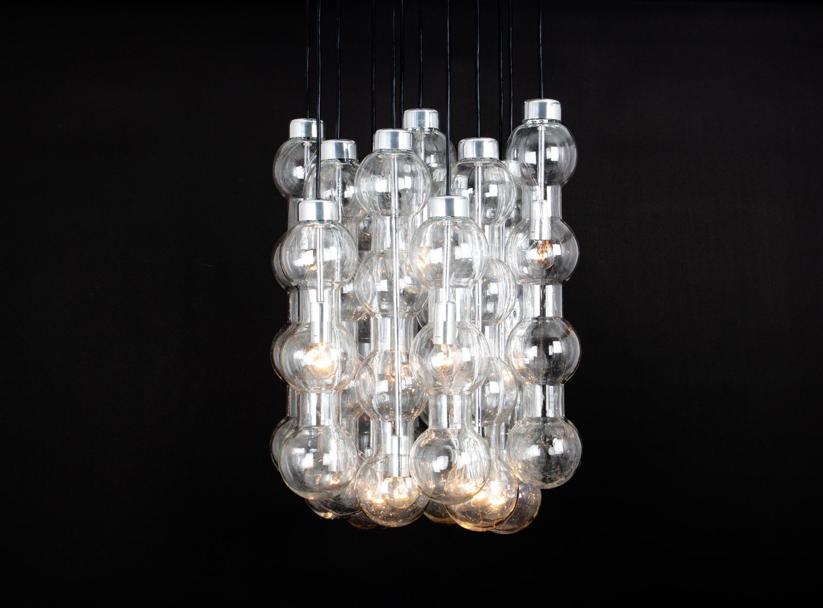 Large Designer Cascading Chandelier Murano Glass By Doria, Germany, 1970s photo buy