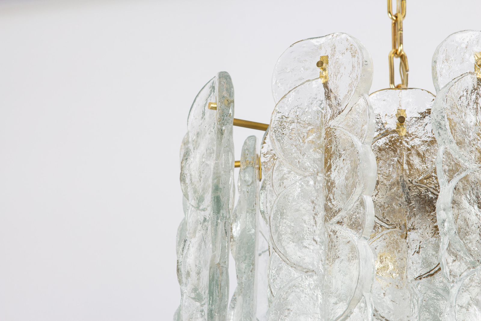 Large Murano Citrus Clear Glass Chandelier By Kalmar, Austria, 1970s photo Lighting